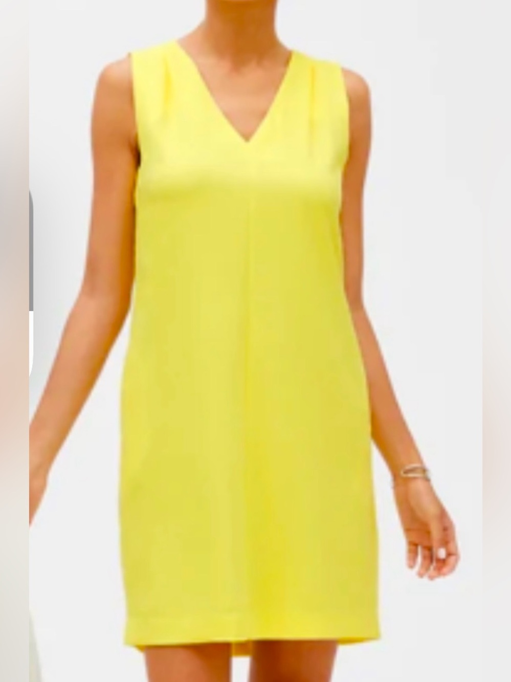 Banana Republic Bright Yellow V-Neck Sleeveless Lightweight Shift dress~ 10~ NWT